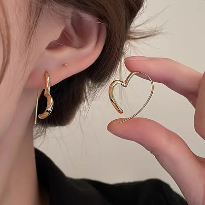 Irregular Heart Design Hoop Earrings